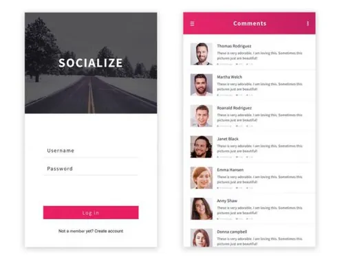 时尚社交媒体移动APP UI KITS