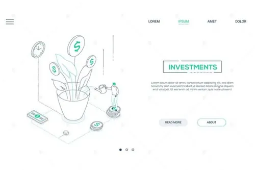 风险投资主题线性设计风格矢量插画 Investments – line