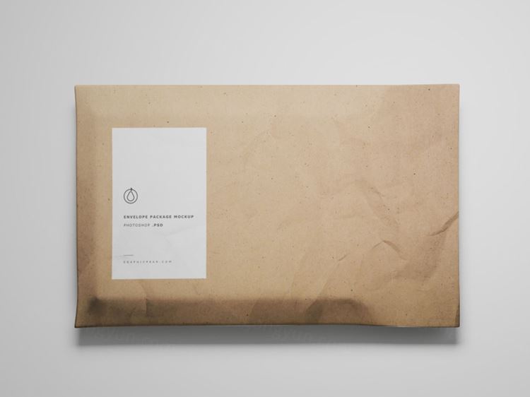 牛皮纸信封设计图样机模板 Envelope Package Mockup