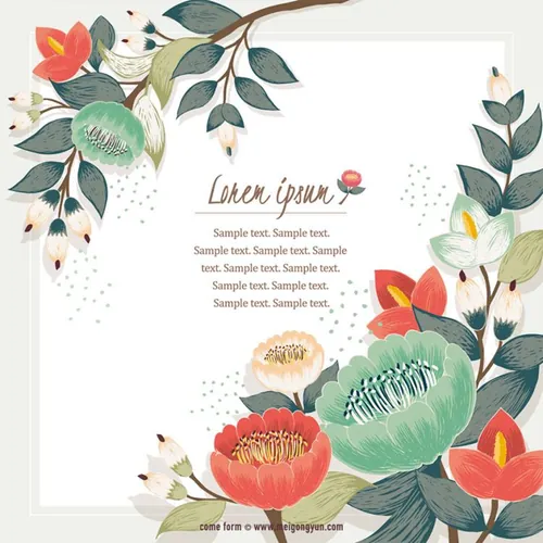 春天春季手绘鲜花花卉矢量元素Vectored flowers