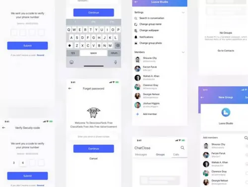 iOS 信息聊天交流类APP UI Kits模板[Sketch]