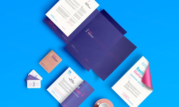 文具品牌VI提案贴图样机PSD模板Basic Stationery Branding