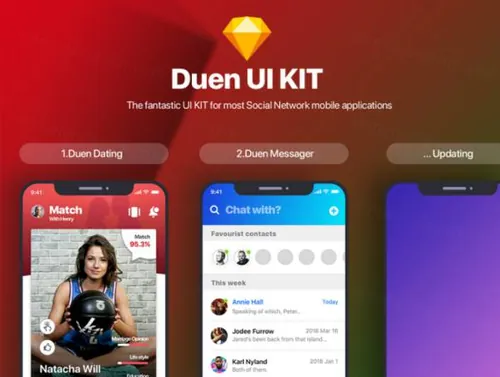 神奇的社交媒体网络视频聊天移动应用程序UI工具包Duen UI KIT