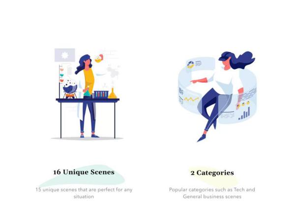 16个技术业务场景矢量插画素材