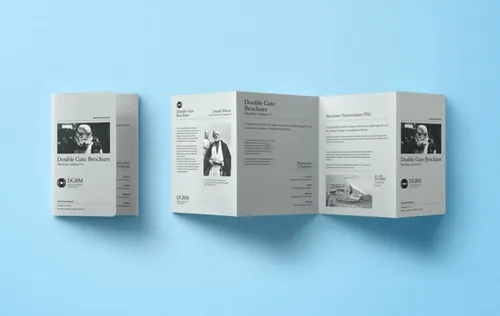 双门折叠折页模型PSD贴图模板Psd Double Gate Fold Brochure