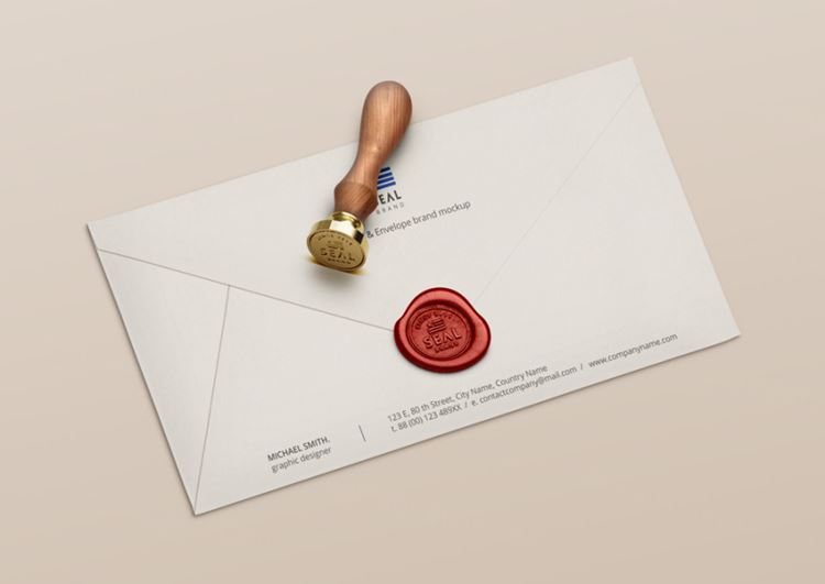 木蜡印章邮票样机 Psd Wood Wax Seal Stamp Mockup