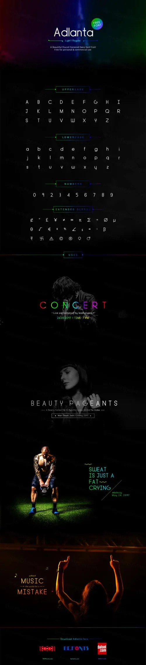 一款美丽的圆角无衬线英文字体Adlanta Sans Free Typeface