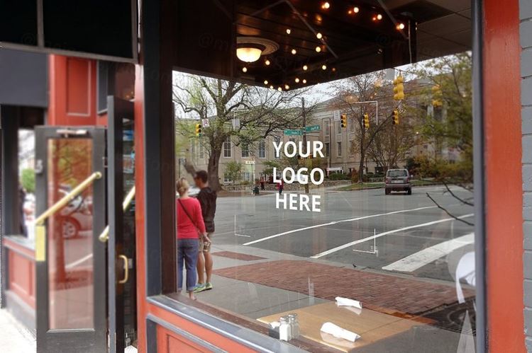 橱窗玻璃窗标志提案展示模板 Downtown Logo Mockups
