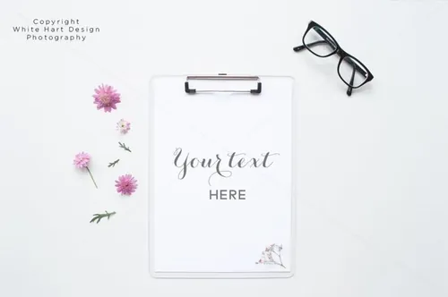 花卉板夹样机 SALE Floral styled clipboard mock up