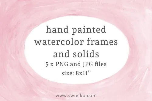 水彩笔刷插画 Watercolor Frames and S