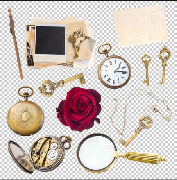 复古套放大镜Vintage set on transparent