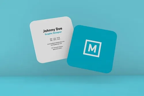 圆角方形名片浮动样机