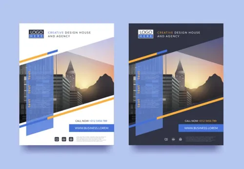 城市建筑传单画册宣传册封面海报矢量设计素材模板Brochure cover design