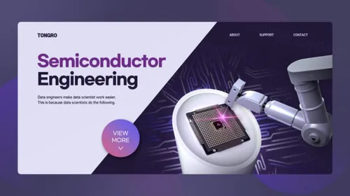 高科技半导体机器臂全自动商业投资横幅海报PSD模板素材