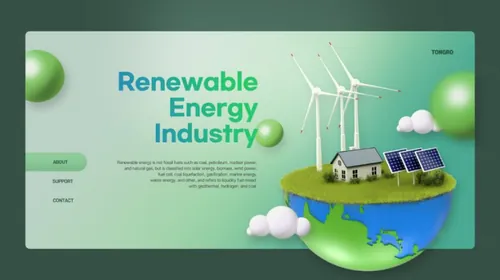 高科技可替代能源风能太阳能低碳绿色生态商业投资网页横幅海报PSD模板素材