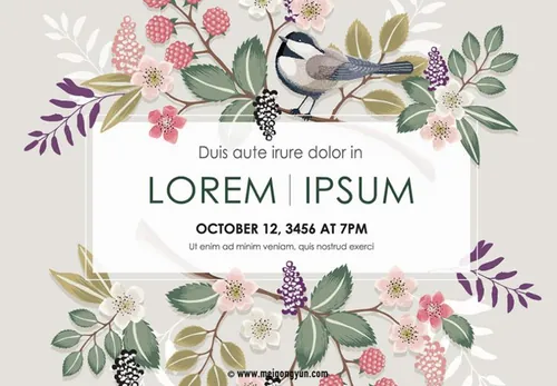 春天春季手绘鲜花花卉矢量元素Vectored flowers