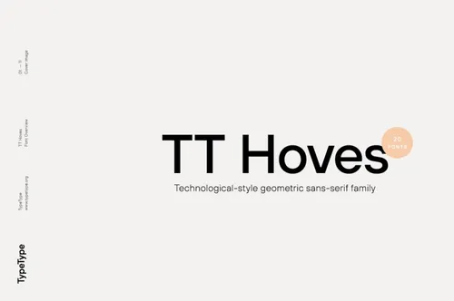 极具鲜明特色的科技风格几何无衬线英文字体家族 TypeType - TT Hoves Font Family