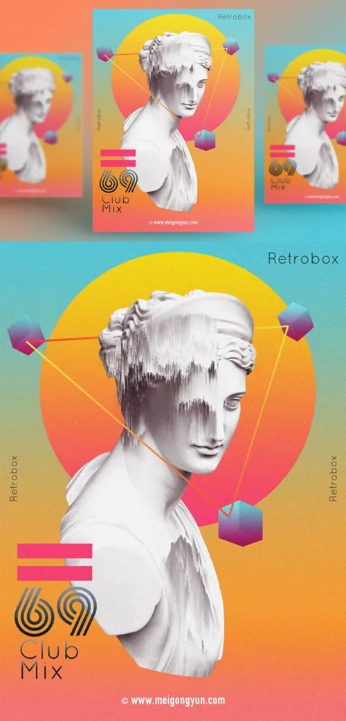 人物抽象艺术海报PSD素材模板Figure Abstract Art Poster