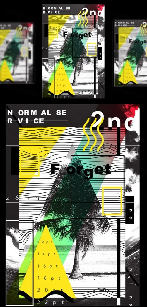 沙滩树抽象艺术海报PSD素材模板Figure Abstract Art Poster