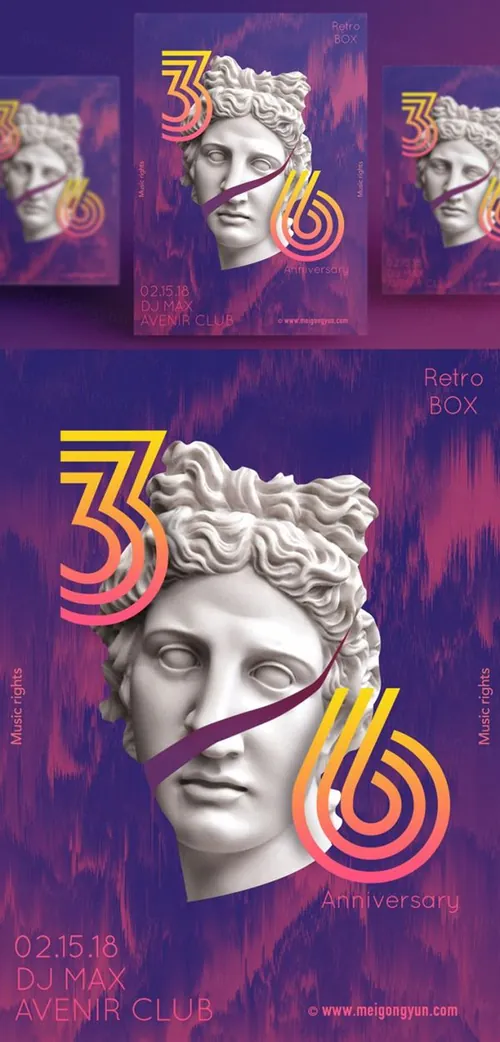 人物抽象艺术海报PSD素材模板Figure Abstract Art Poster