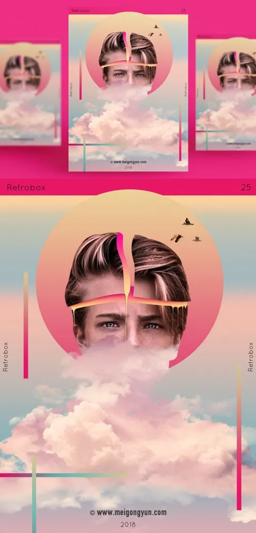 人物抽象艺术海报PSD素材模板Figure Abstract Art Poster