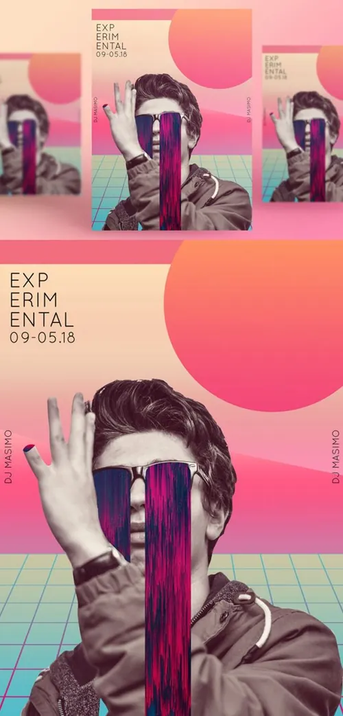 人物抽象艺术海报PSD素材模板Figure Abstract Art Poster