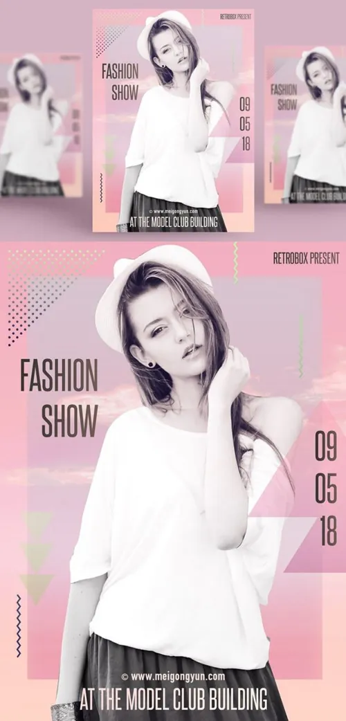 时尚人物抽象艺术海报PSD素材模板Figure Abstract Art Poster