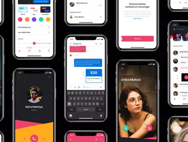 消息传递聊天APP应用程序UI套件