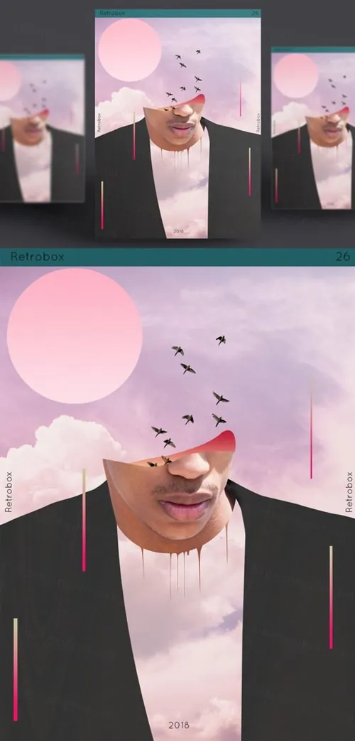 人物抽象艺术海报PSD素材模板Figure Abstract Art Poster