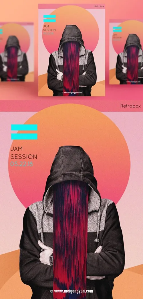 人物抽象艺术海报PSD素材模板Figure Abstract Art Poster