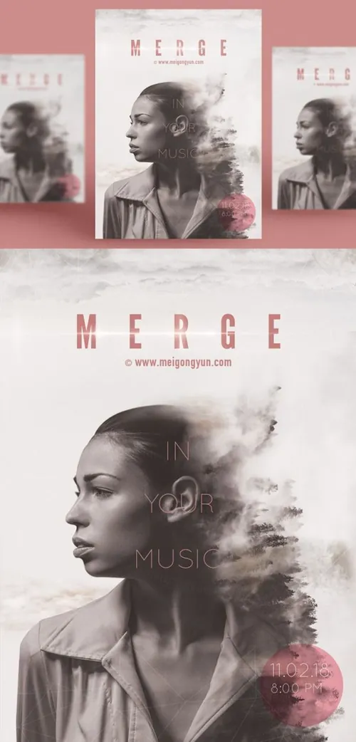 人物自然抽象艺术海报PSD素材模板Figure Abstract Art Poster