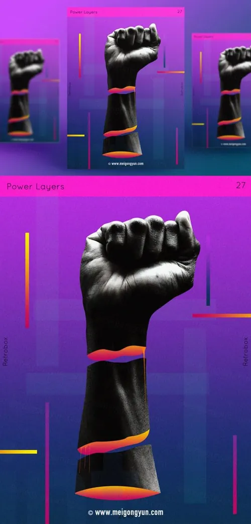 人物手臂力量抽象艺术海报PSD素材模板Figure Abstract Art Poster