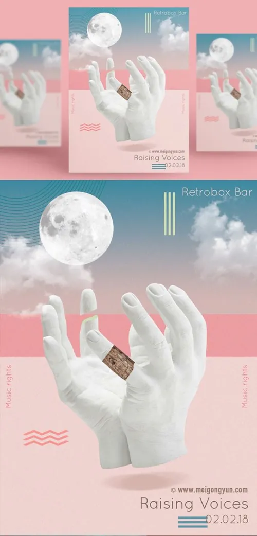 人物双手抽象艺术海报PSD素材模板Figure Abstract Art Poster