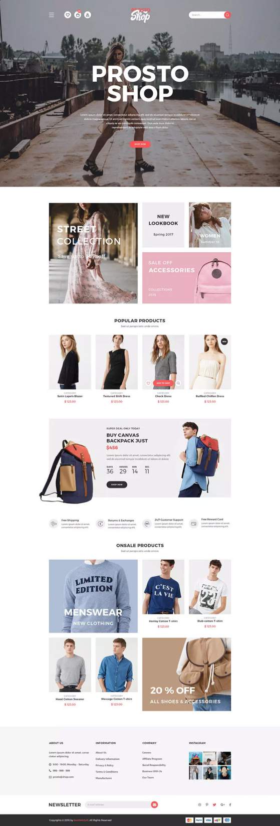 高端时尚电子商务网站PSD设计模板