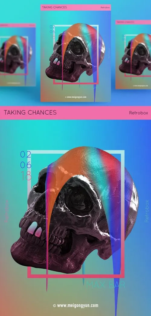 人物骷髅头抽象艺术海报PSD素材模板Figure Abstract Art Poster