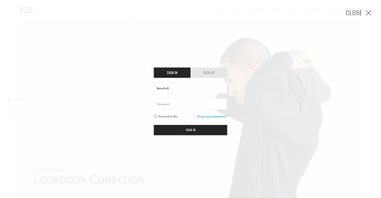 简约时尚电子商务购物类登录页PSDBetter Shop E