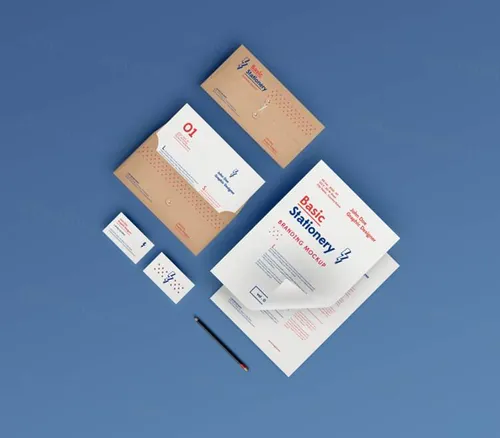 现代时尚风格VI整套提案贴图样机PSD模板Basic Stationery Branding