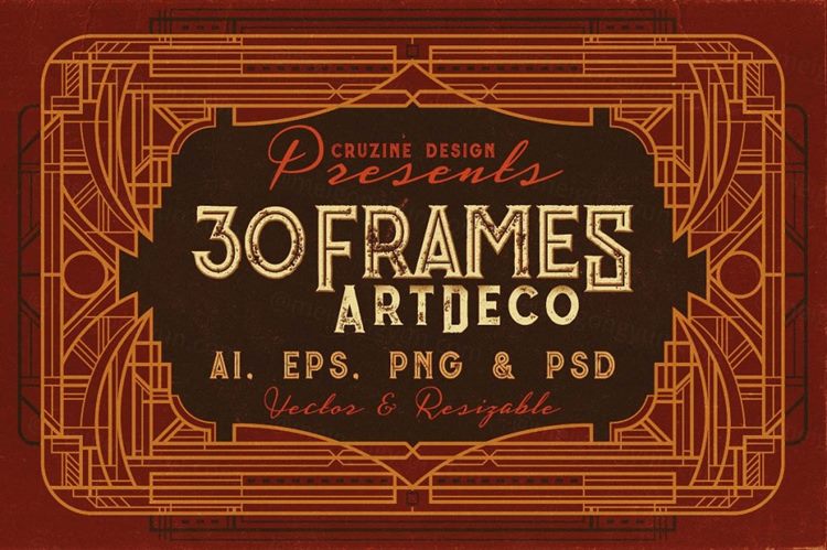 复古风格边框超清素材 30 ArtDeco Frames