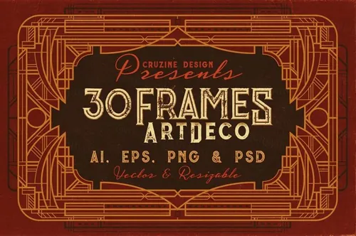 复古风格边框超清素材 30 ArtDeco Frames