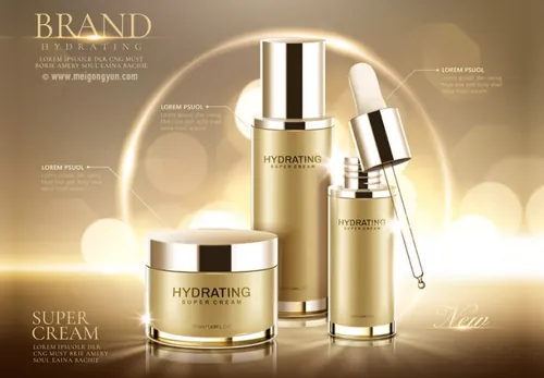 高端护肤品套装AI矢量海报模板Cosmetic posters template