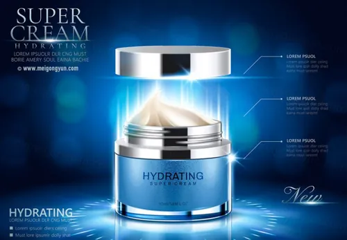 高端面霜护肤品AI矢量海报模板Cosmetic posters template