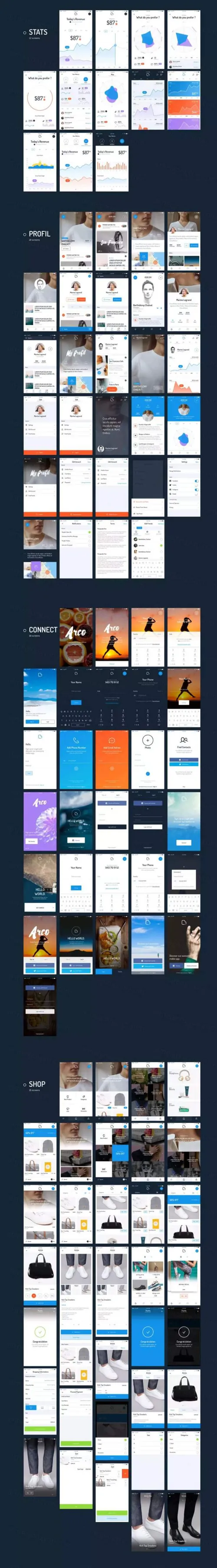 一套漂亮的APP UI KITS打包下载[PSD+Sketch]