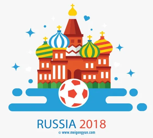 俄罗斯世界杯国际足球比赛海报挂画设计模板AI矢量素材