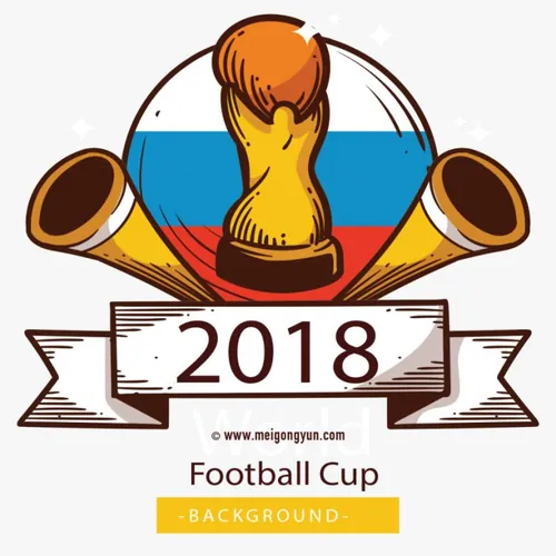 俄罗斯世界杯国际足球比赛海报挂画设计模板AI矢量素材