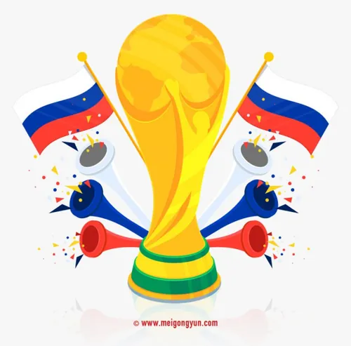 俄罗斯世界杯国际足球比赛海报挂画设计模板AI矢量素材