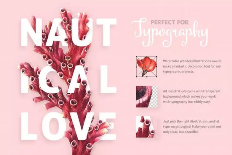 华丽的水彩奇观矢量图案 Watercolor Wonders