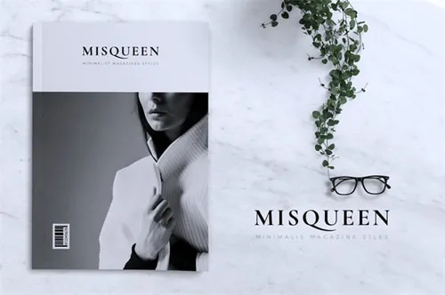 极简主义风格杂志设计模板 MISQUEEN Minimalist Magazine Styles 3710342