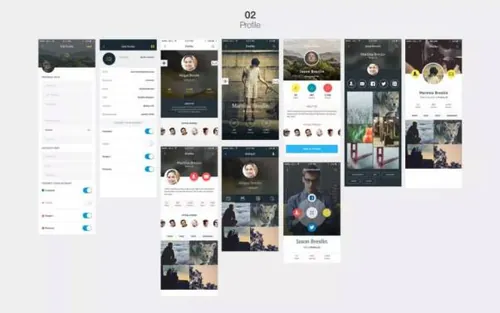 新鲜时尚的服饰类APP UI KITS文件打包下载[PSD]