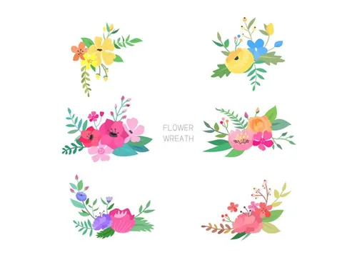 Flower Wreath 清新花环花圈AI矢量素材 ti367a10310