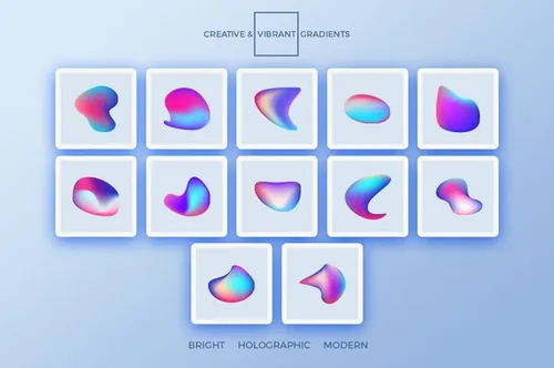 30款AI矢量全息炫彩渐变海报背景素材 Creative